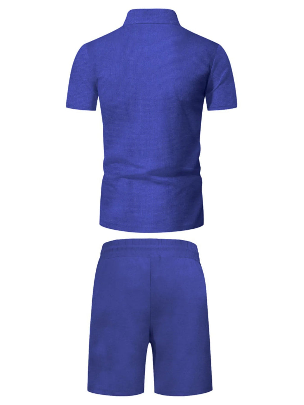 Men's Plus Size Zip Up Short Sleeve Top and Shorts Set - ShopNQlik