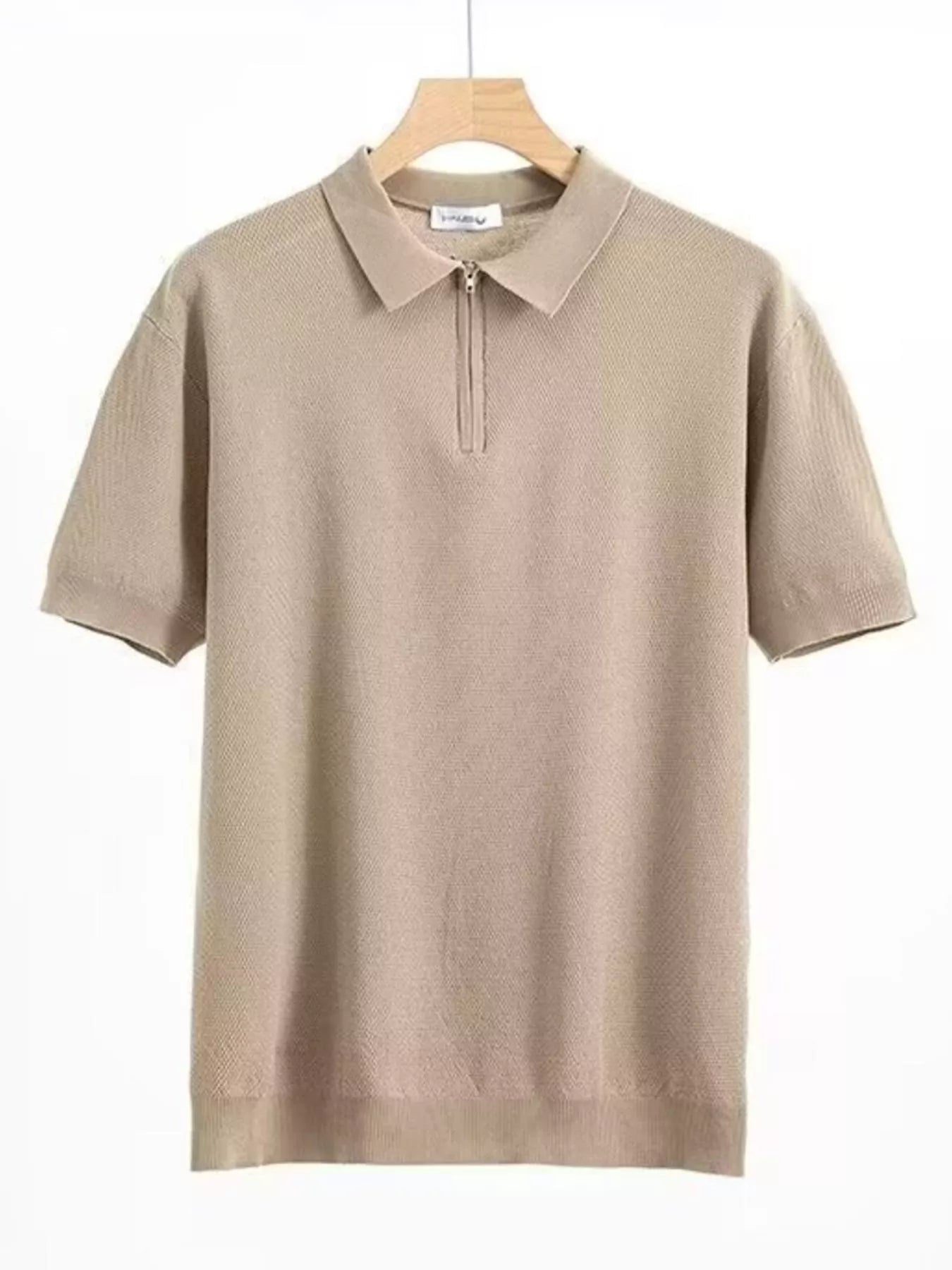 Men's Quarter Zip Short Sleeve Polo | Plus Size | 4 Colours - ShopNQlik
