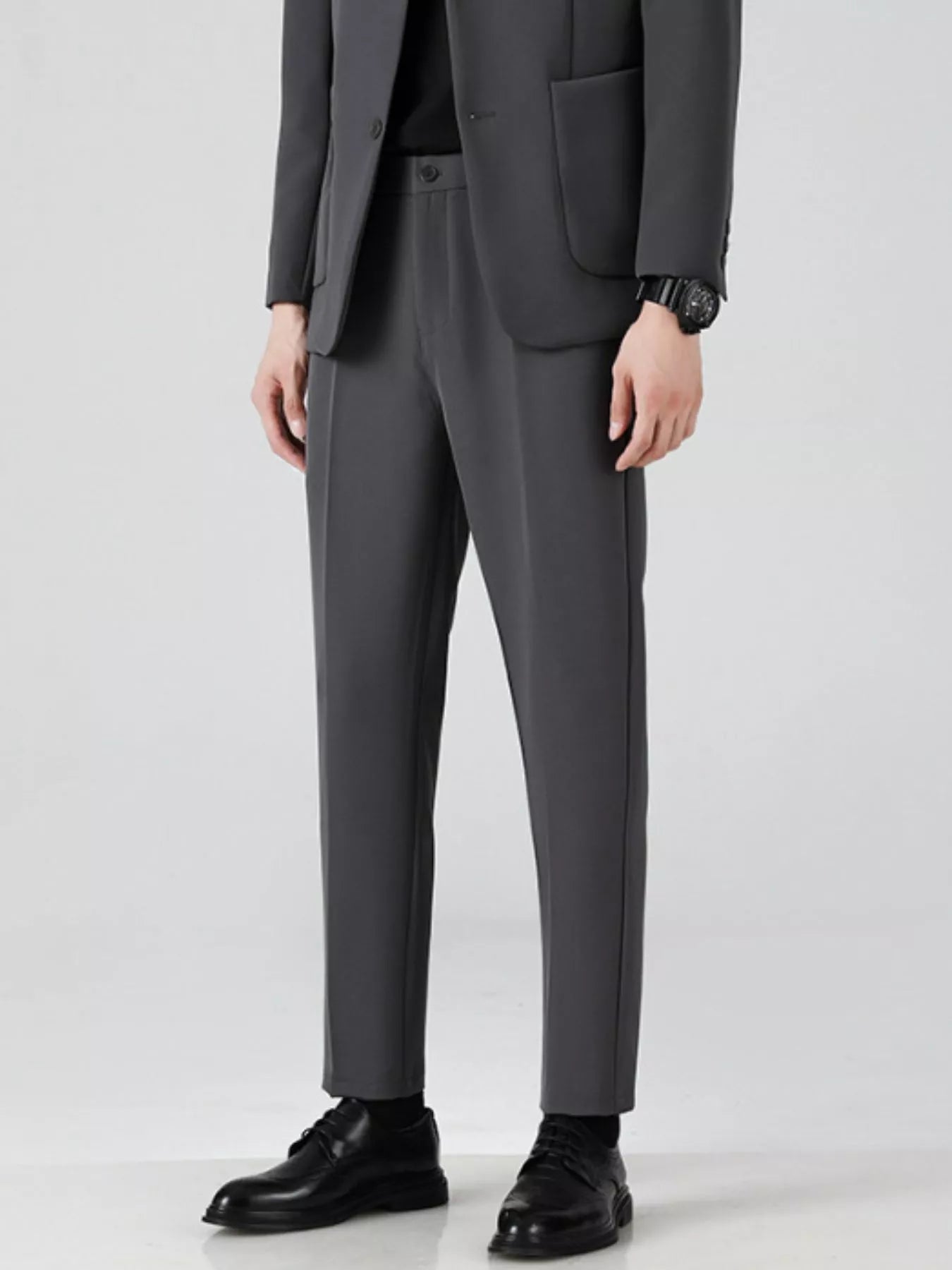 Men's Slim-Fit Business Casual Pants – Stretch, Waist 28–42 - ShopNQlik