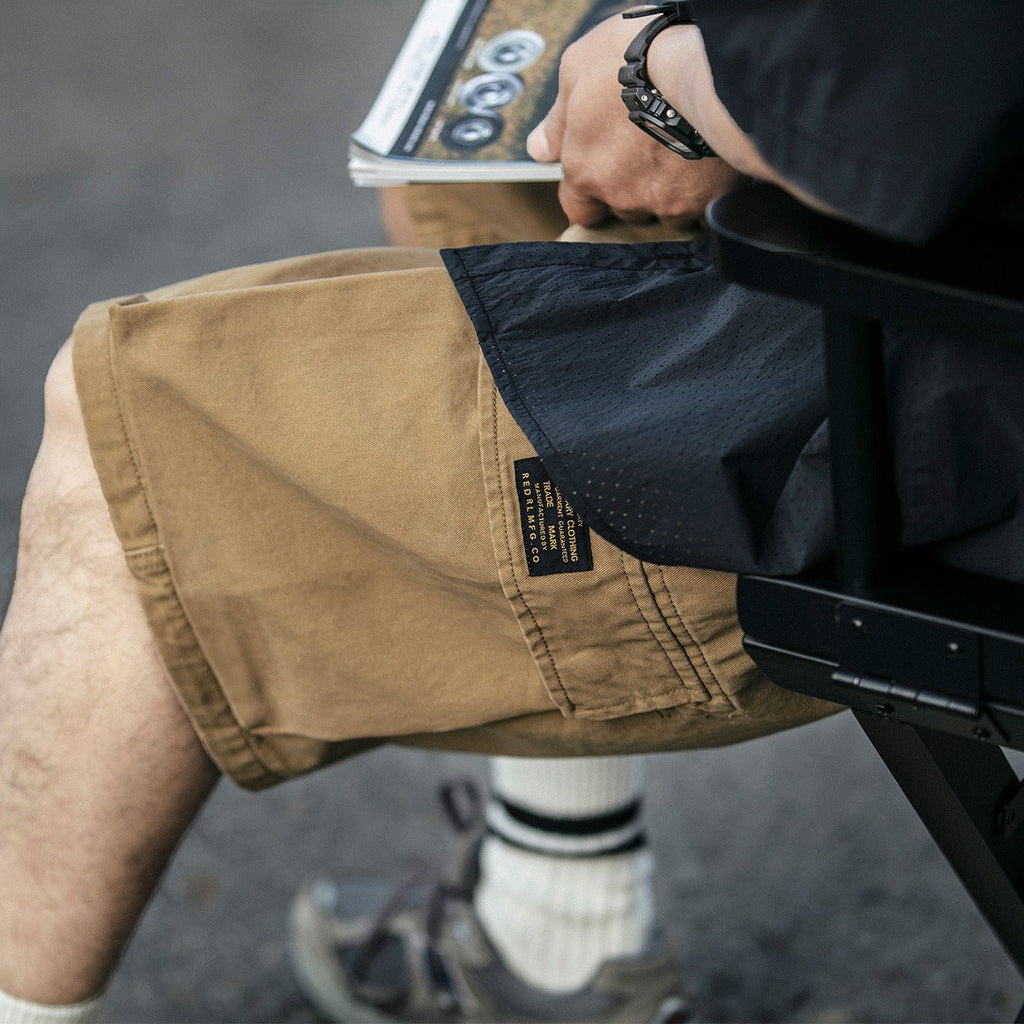 Multi-Pocket Khaki Army Green Work Shorts - ShopNQlik
