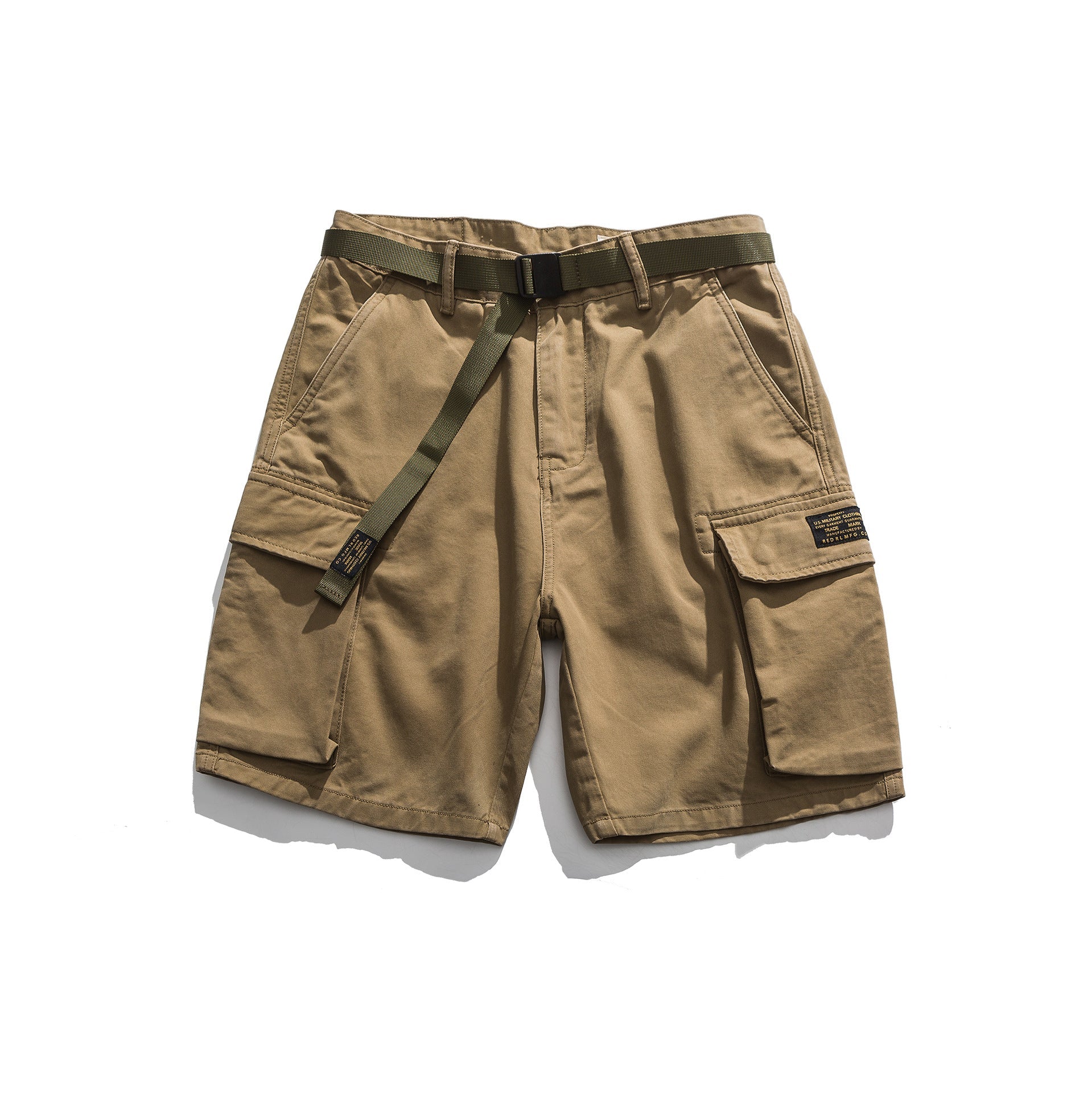 Multi-Pocket Khaki Army Green Work Shorts - ShopNQlik