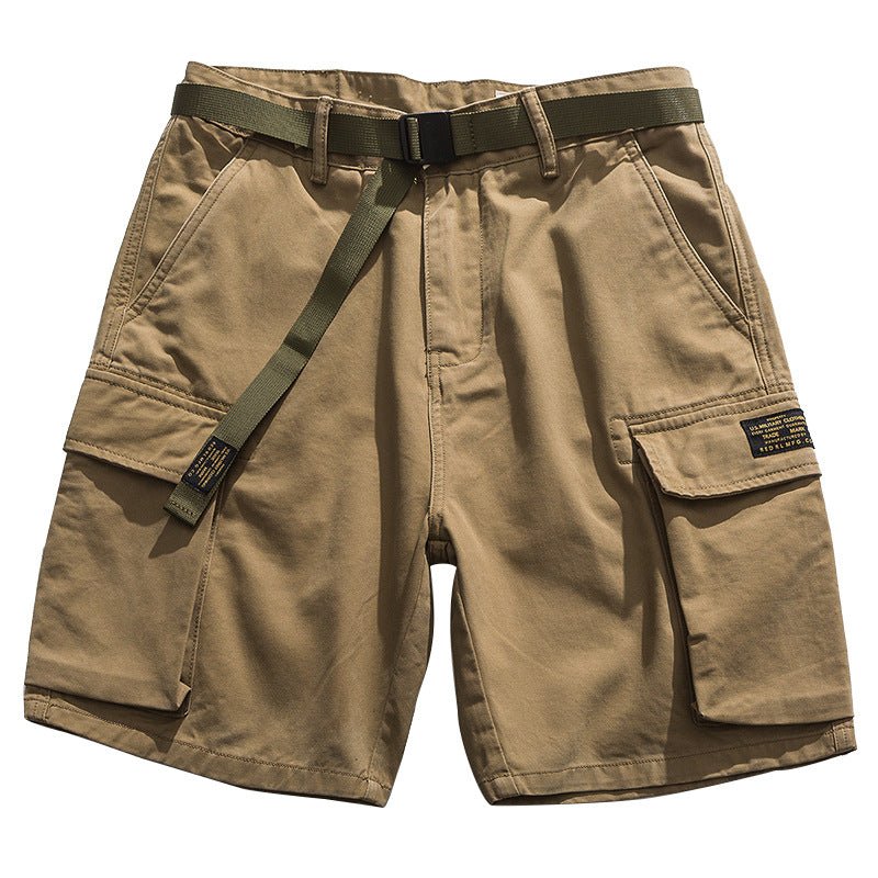 Multi-Pocket Khaki Army Green Work Shorts - ShopNQlik