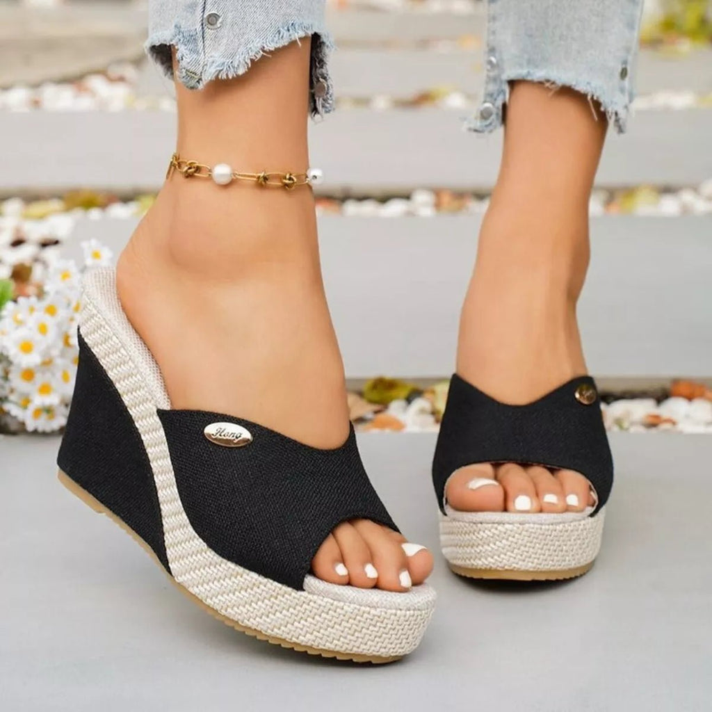 Open Toe Wedge Sandals - ShopNQlik