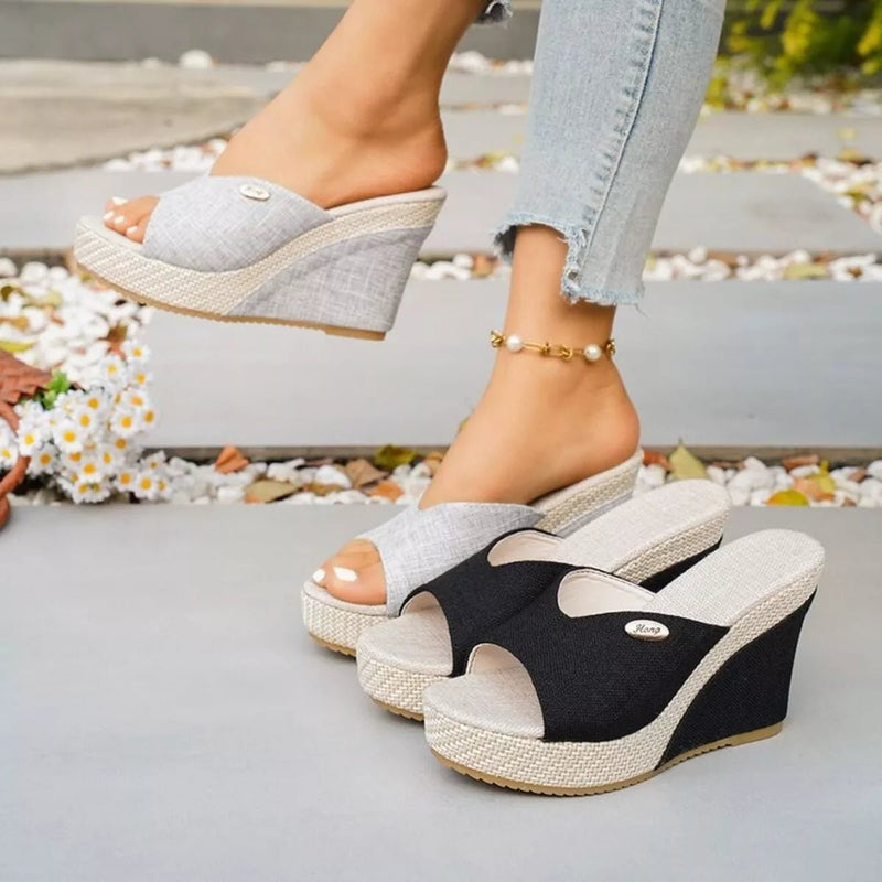Open Toe Wedge Sandals - ShopNQlik