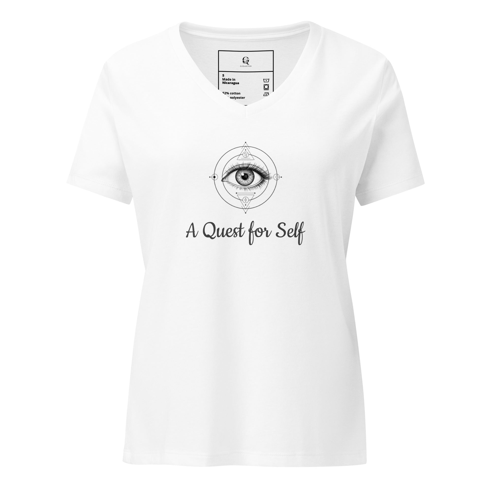 Q Collection — A Quest for Self | Women's Relaxed V-Neck Tee - ShopNQlik