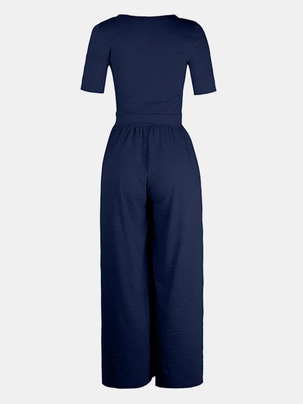 Scoop Neck Short Sleeve Jumpsuit - ShopNQlik