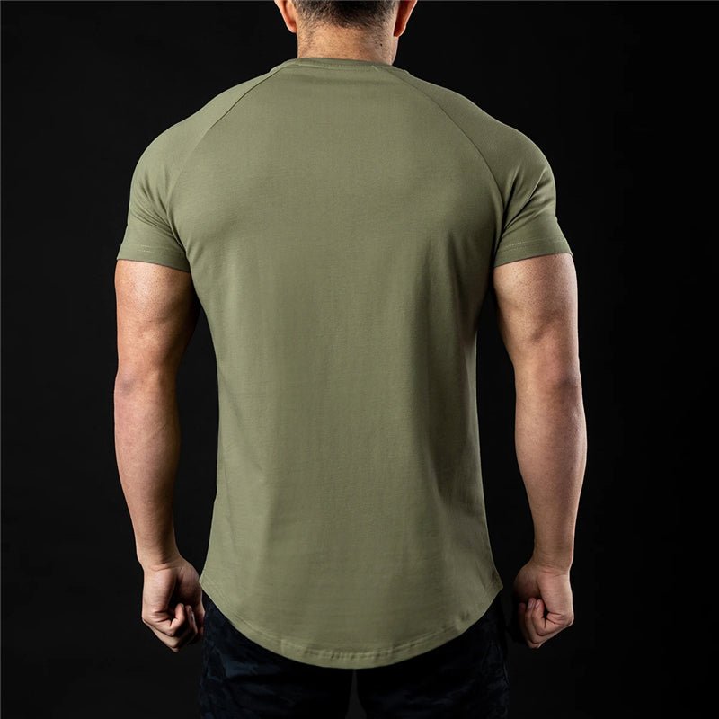 Solid Color Short Sleeve Fitness T-Shirt for Men - ShopNQlik