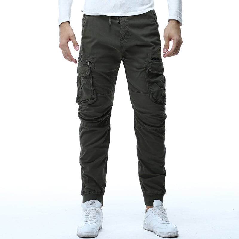 Tethered Elastic Waist Casual Cargo Pants - ShopNQlik