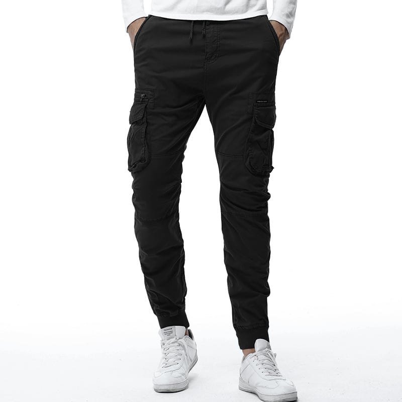 Tethered Elastic Waist Casual Cargo Pants - ShopNQlik