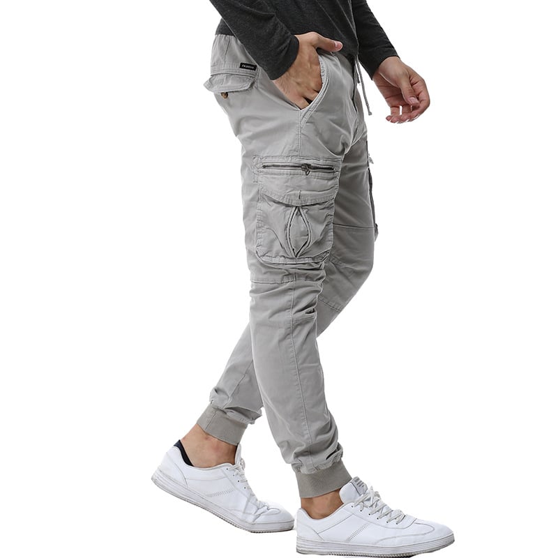 Tethered Elastic Waist Casual Cargo Pants - ShopNQlik