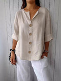 Women's Casual Loose Button-Down Shirt – Relaxed Everyday Blouse - ShopNQlik