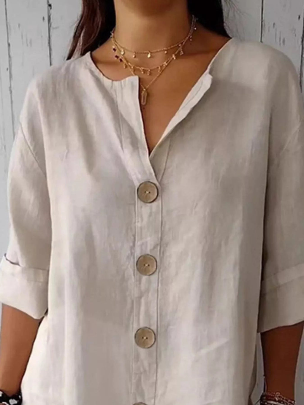 Women's Casual Loose Button-Down Shirt – Relaxed Everyday Blouse - ShopNQlik