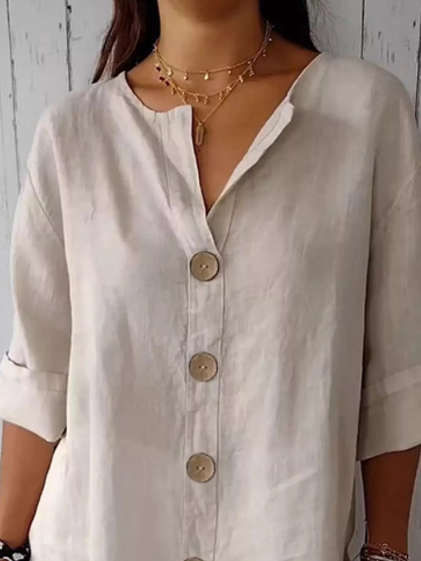 Women's Casual Loose Button-Down Shirt – Relaxed Everyday Blouse - ShopNQlik