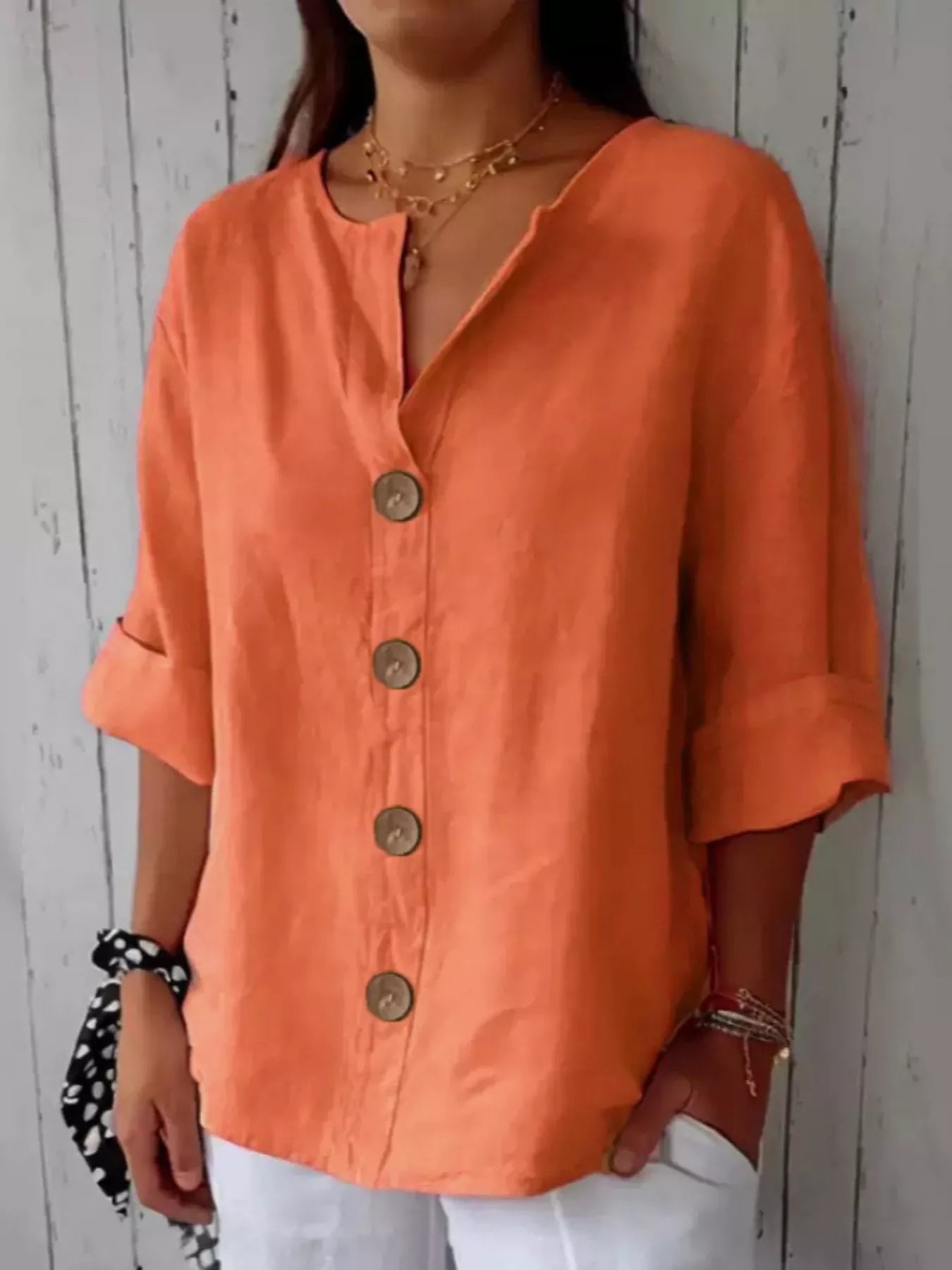 Women's Casual Loose Button-Down Shirt – Relaxed Everyday Blouse - ShopNQlik
