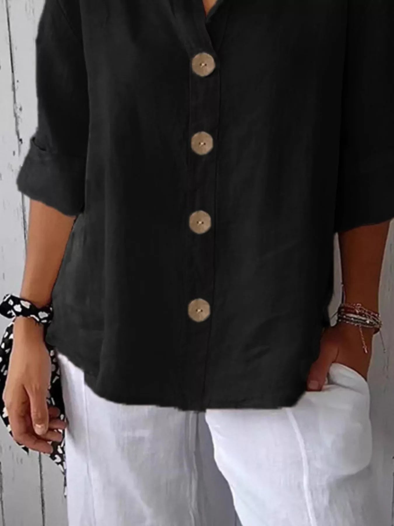 Women's Casual Loose Button-Down Shirt – Relaxed Everyday Blouse - ShopNQlik