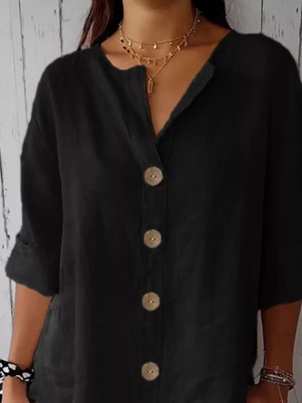Women's Casual Loose Button-Down Shirt – Relaxed Everyday Blouse - ShopNQlik