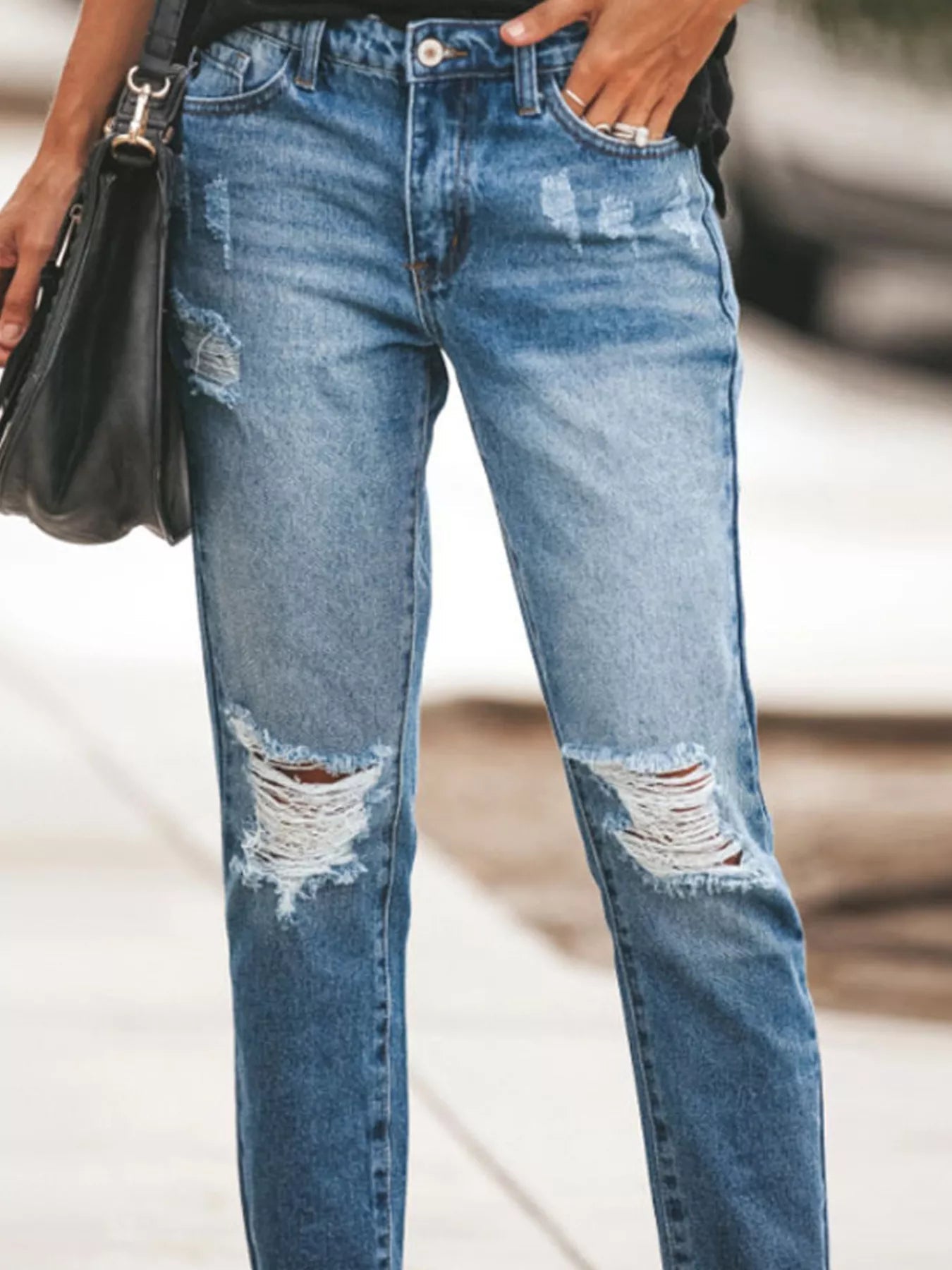 Women's Distressed Wash Ankle Jeans – 3 Colours, S–2XL - ShopNQlik