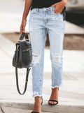 Women's Distressed Wash Ankle Jeans – 3 Colours, S–2XL - ShopNQlik