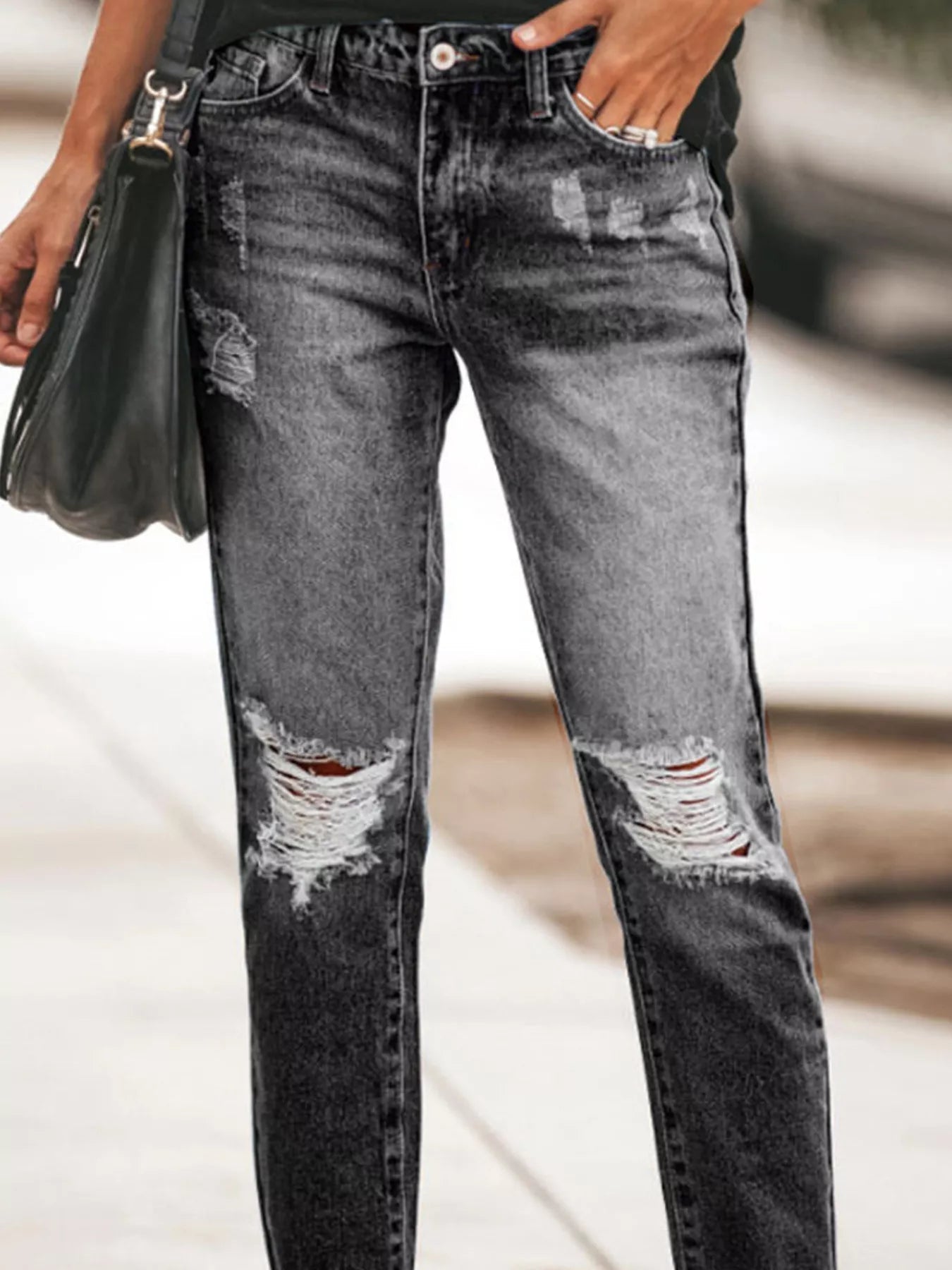 Women's Distressed Wash Ankle Jeans – 3 Colours, S–2XL - ShopNQlik