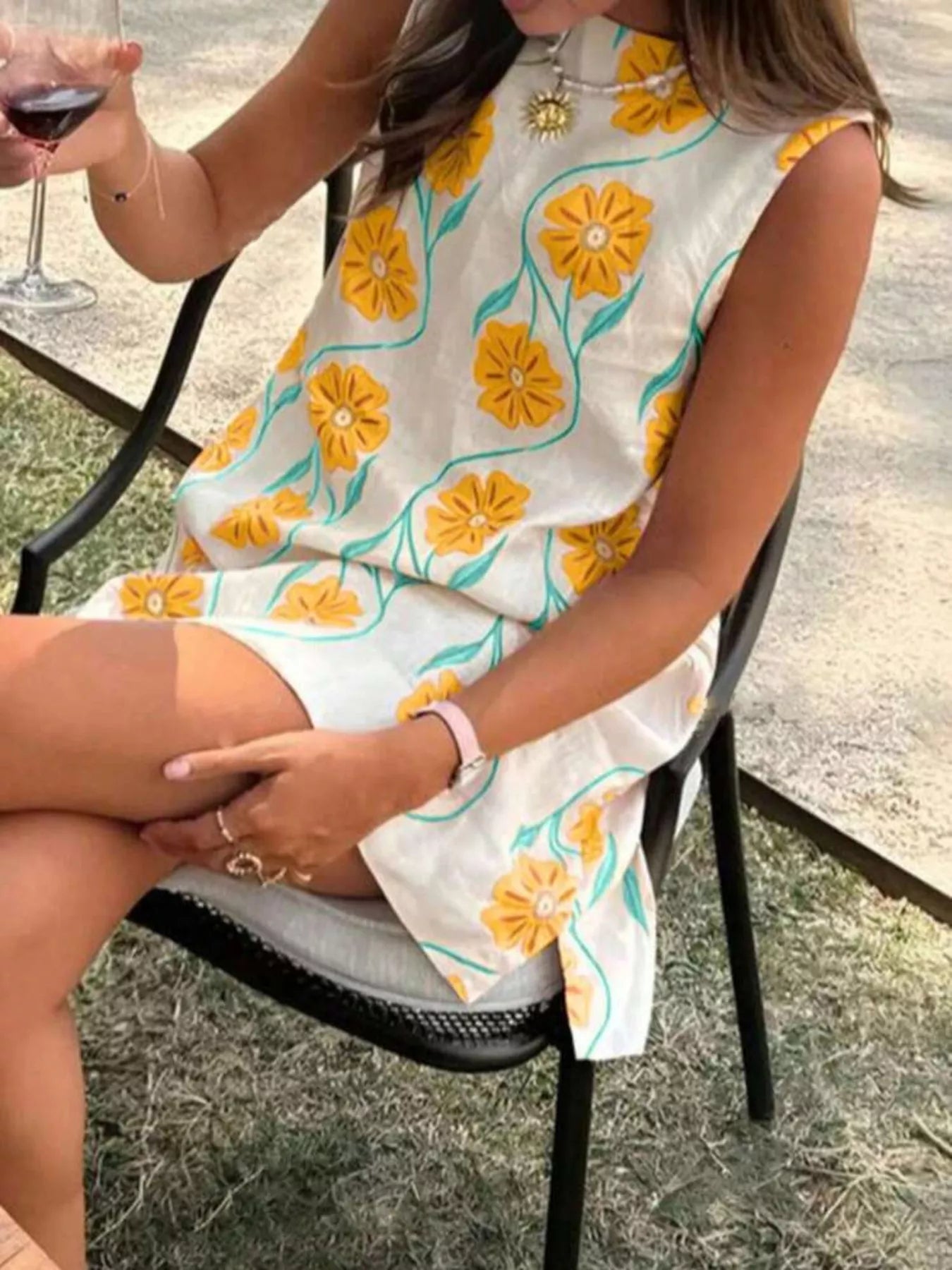 Women's Floral Pattern Sleeveless Mini Dress – 3 Colours, S–2XL - ShopNQlik