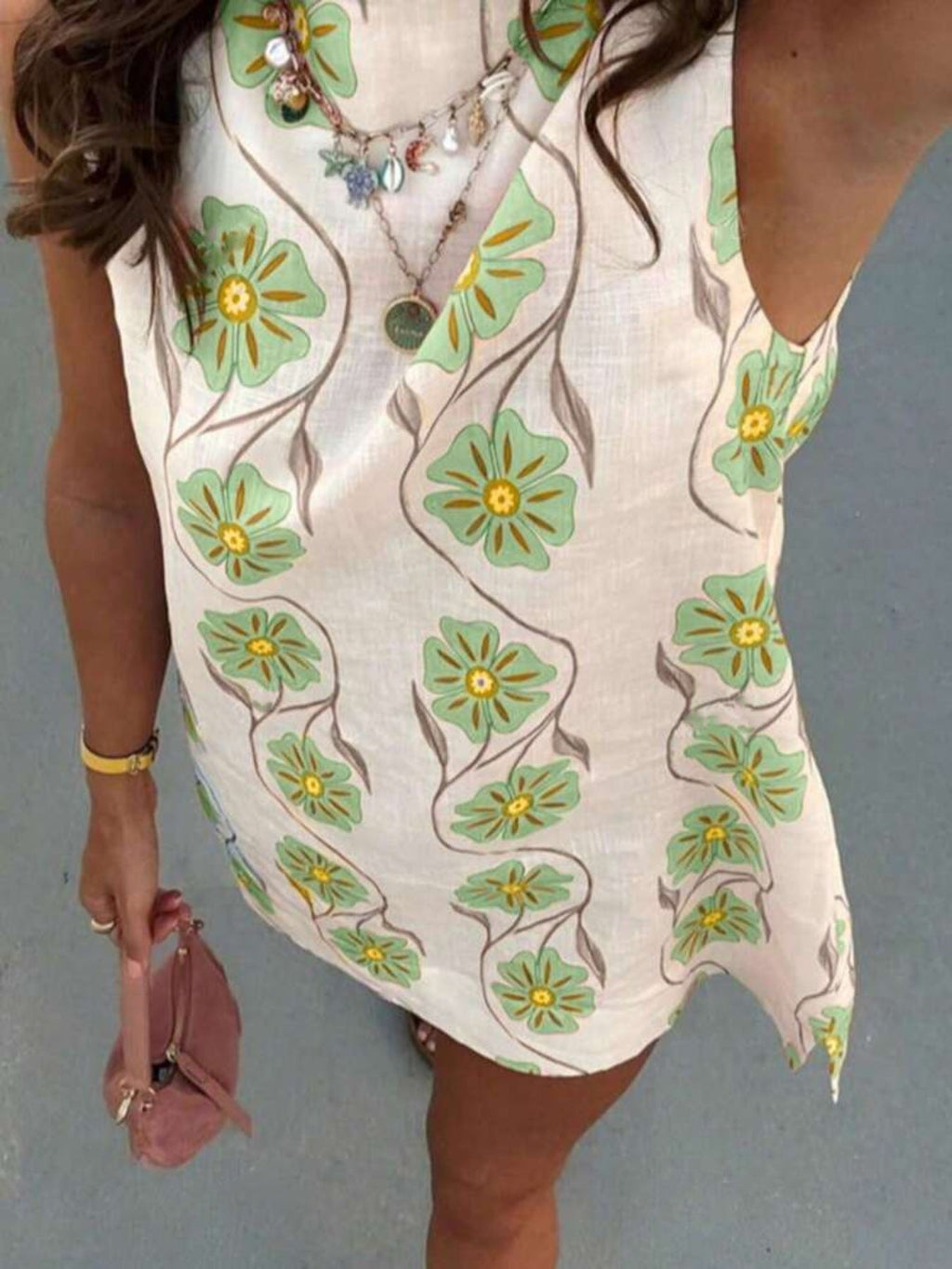 Women's Floral Pattern Sleeveless Mini Dress – 3 Colours, S–2XL - ShopNQlik