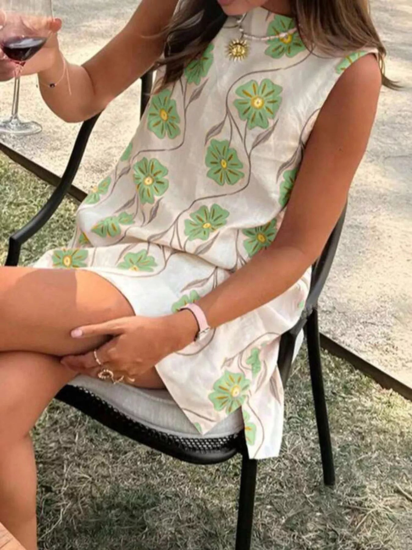 Women's Floral Pattern Sleeveless Mini Dress – 3 Colours, S–2XL - ShopNQlik