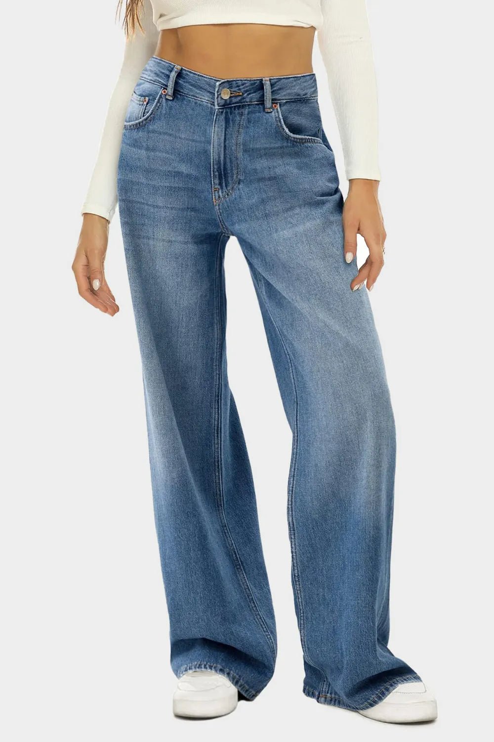 Women's High Waist Wide Leg Jeans – 2 Colours, S–XL - ShopNQlik