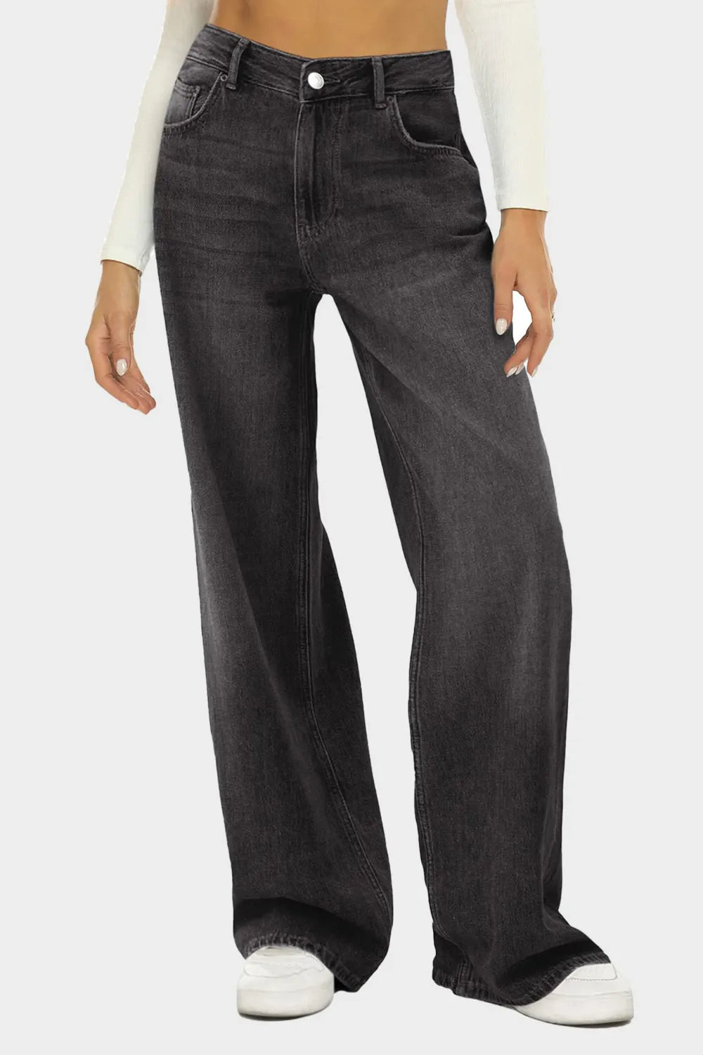 Women's High Waist Wide Leg Jeans – 2 Colours, S–XL - ShopNQlik
