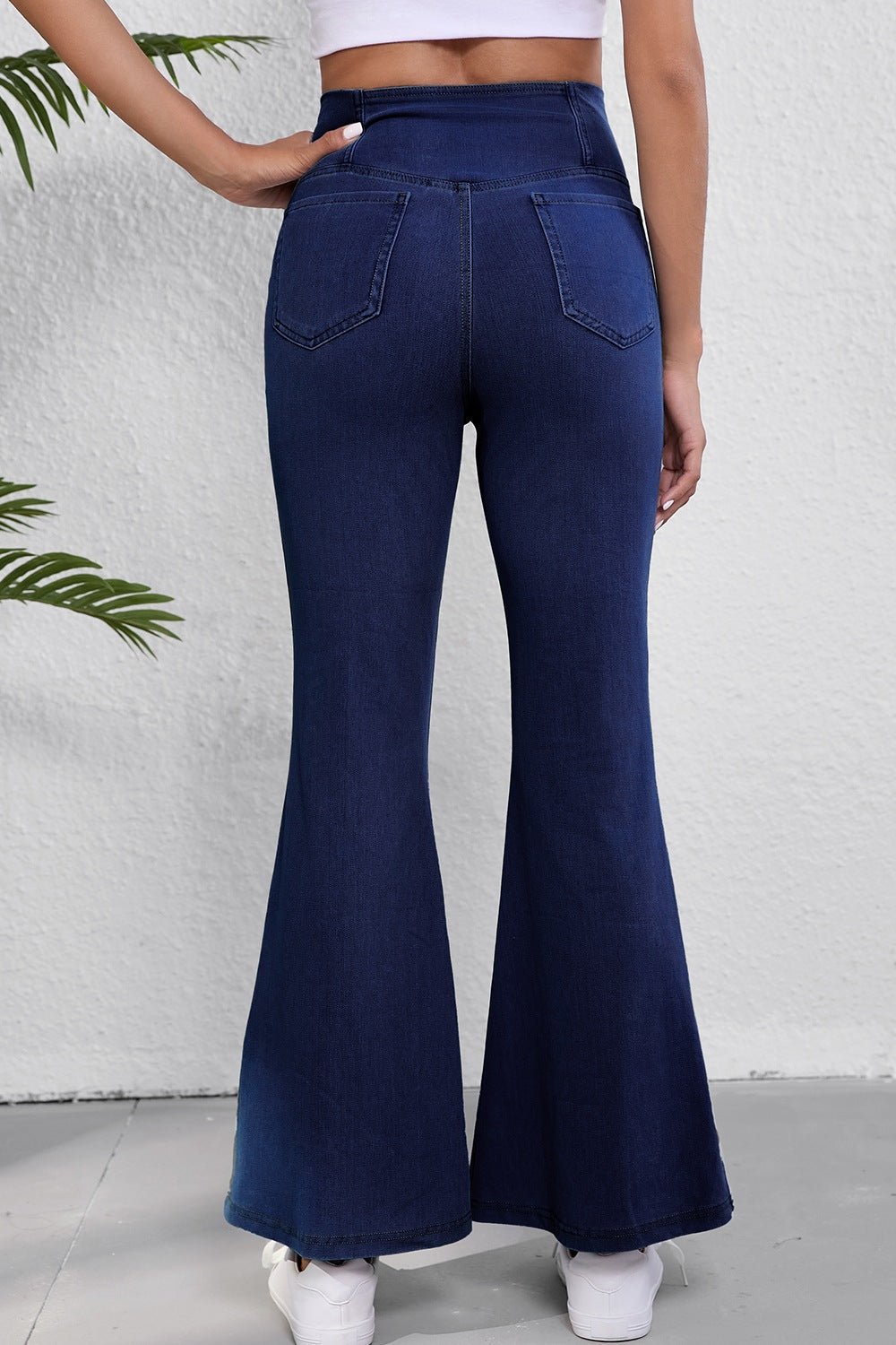 Women's High-Waisted Flare Jeans – Dark Navy, S–2XL - ShopNQlik
