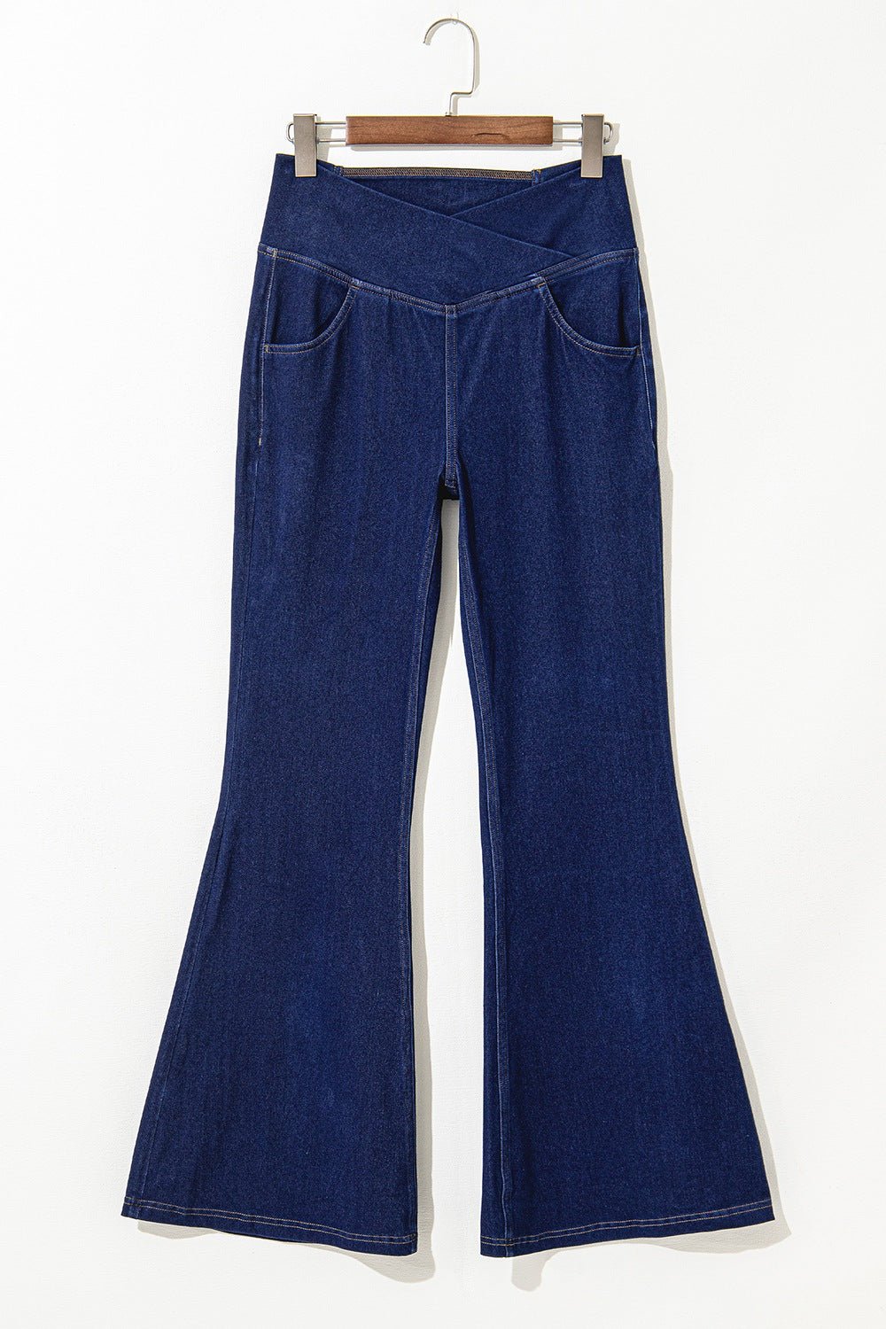 Women's High-Waisted Flare Jeans – Dark Navy, S–2XL - ShopNQlik