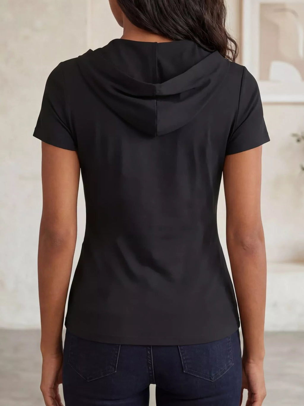 Women's Hooded Wrap Front Ruched Slim Fit Top - ShopNQlik