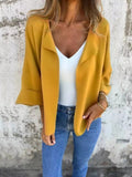 Women's Open-Front 3/4 Sleeve Cardigan — Plus Size (S–5XL) - ShopNQlik