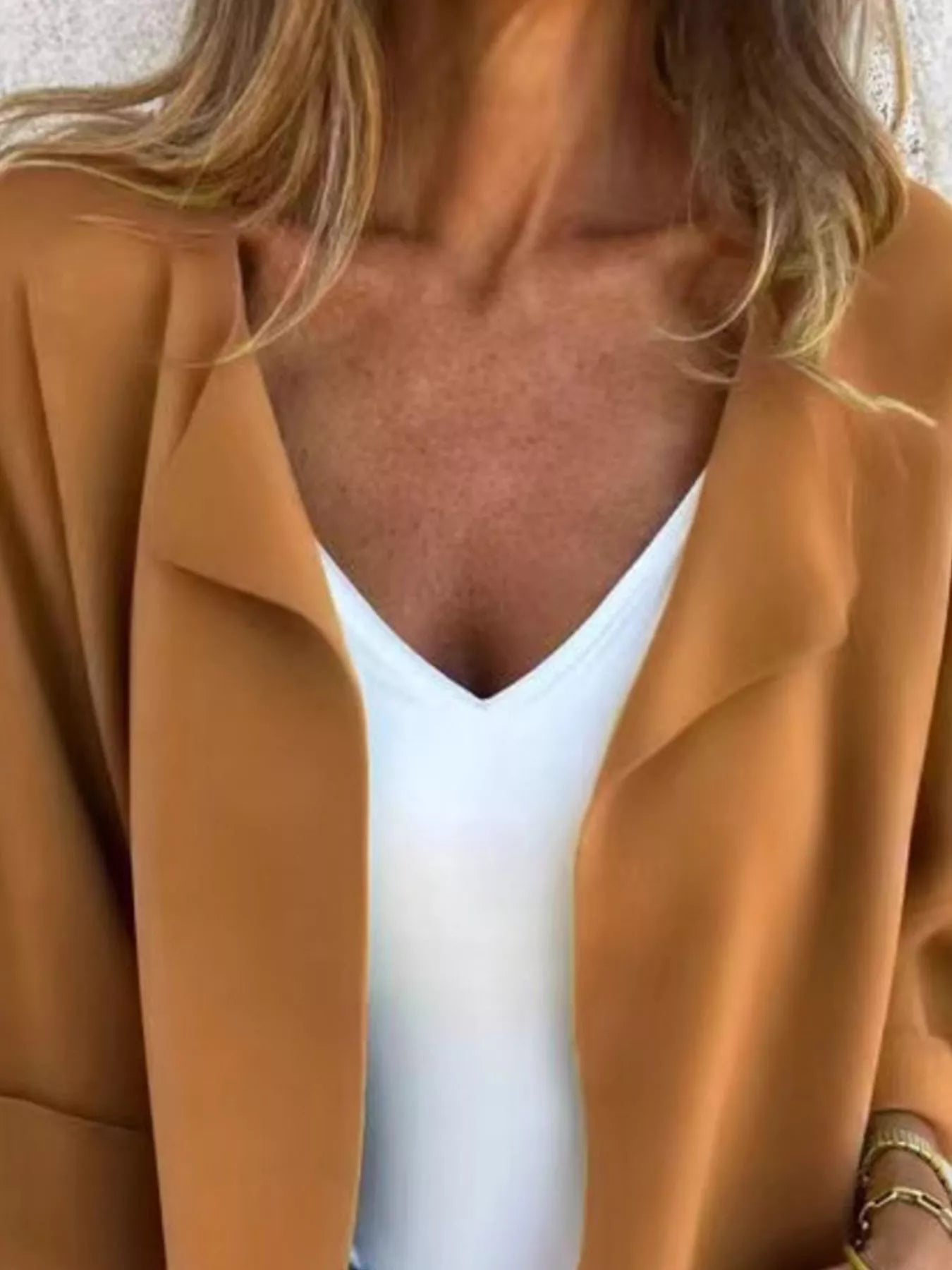 Women's Open-Front 3/4 Sleeve Cardigan — Plus Size (S–5XL) - ShopNQlik