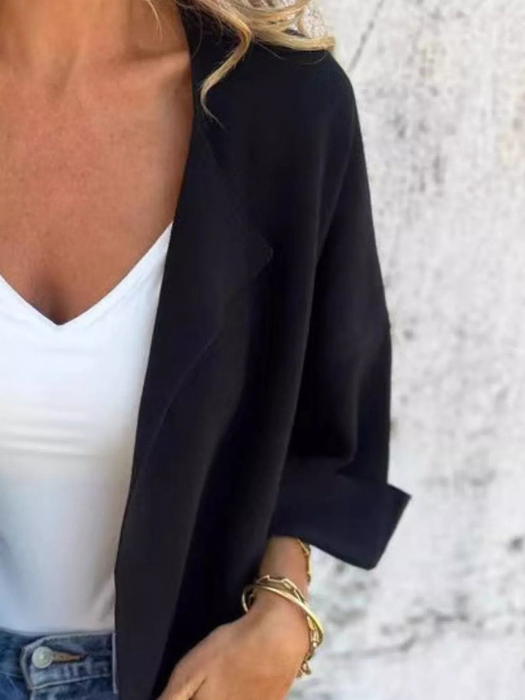 Women's Open-Front 3/4 Sleeve Cardigan — Plus Size (S–5XL) - ShopNQlik