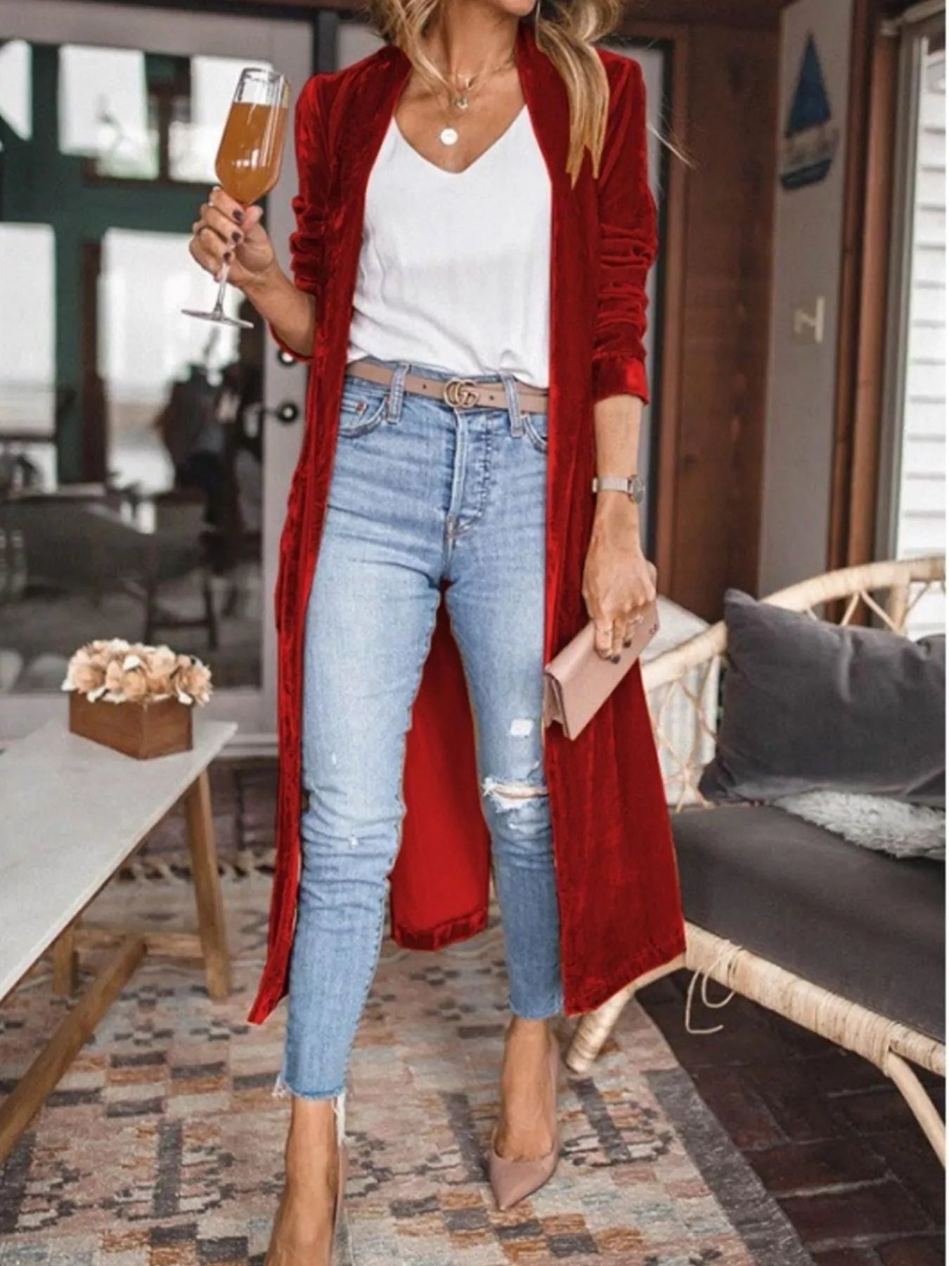 Women's Open-Front Longline Cardigan — Long Sleeve (S–2XL) - ShopNQlik