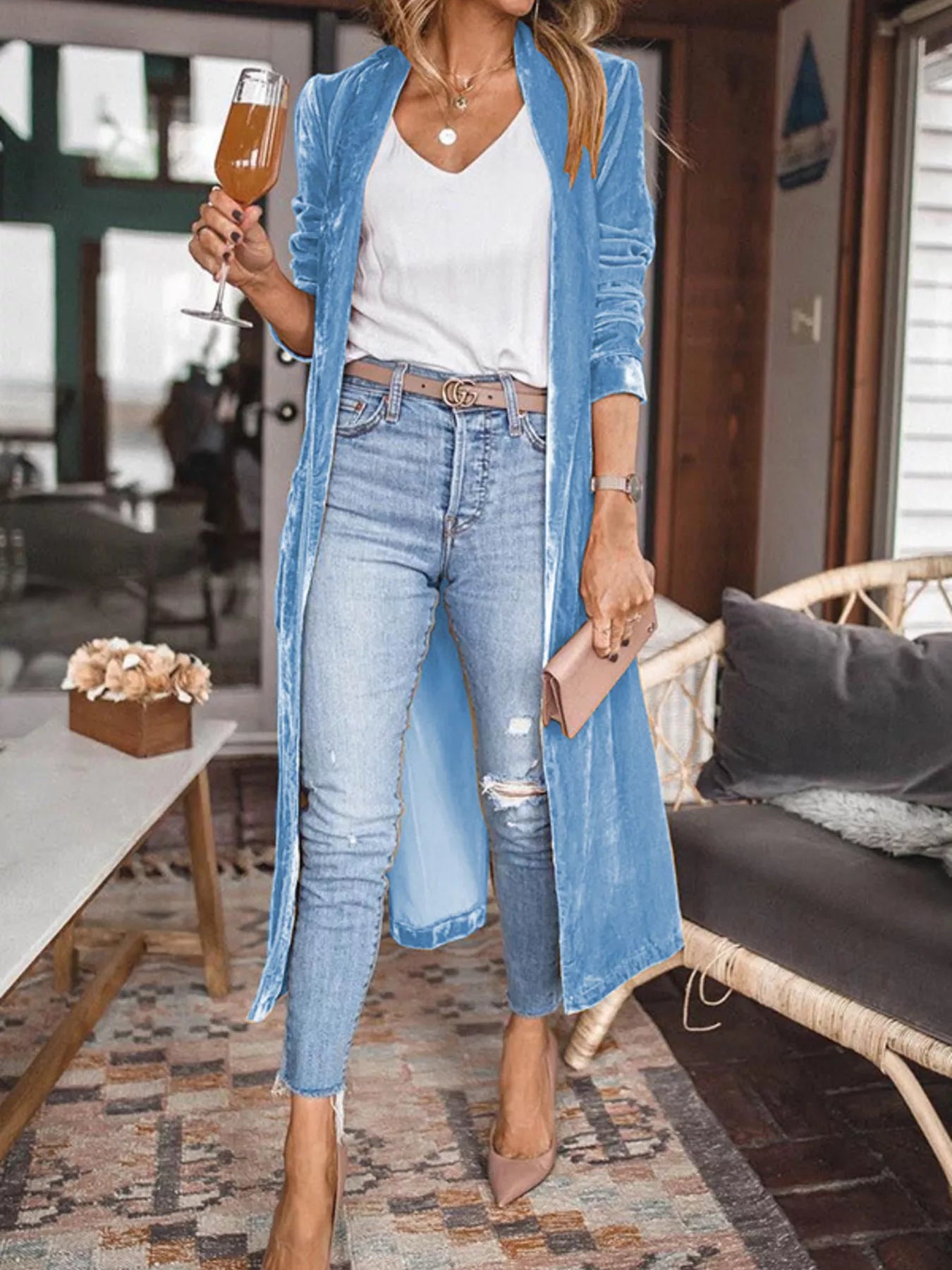 Women's Open-Front Longline Cardigan — Long Sleeve (S–2XL) - ShopNQlik