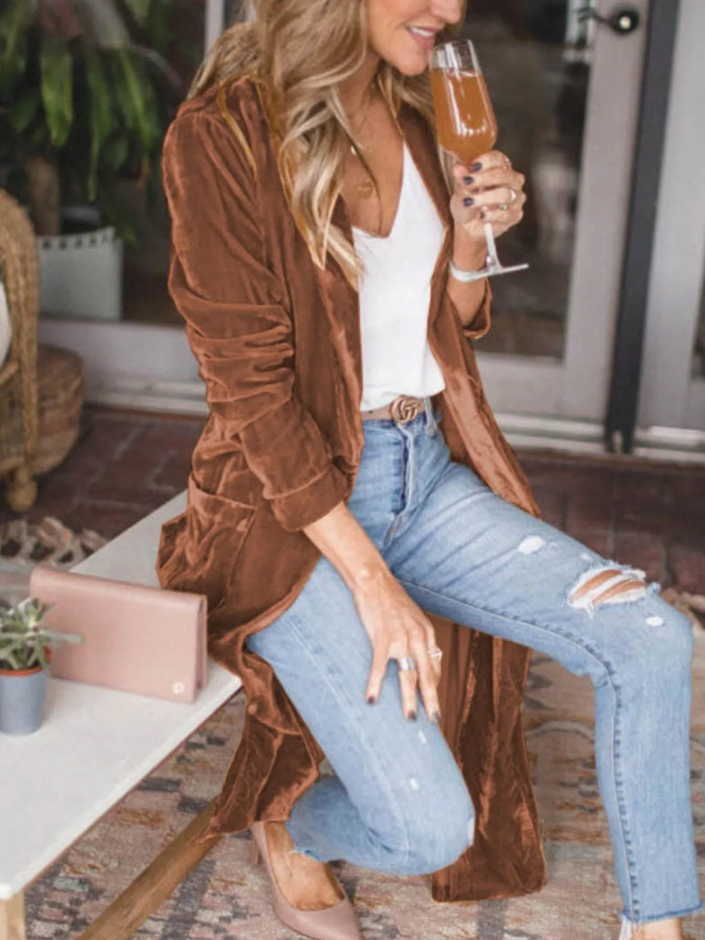 Women's Open-Front Longline Cardigan — Long Sleeve (S–2XL) - ShopNQlik
