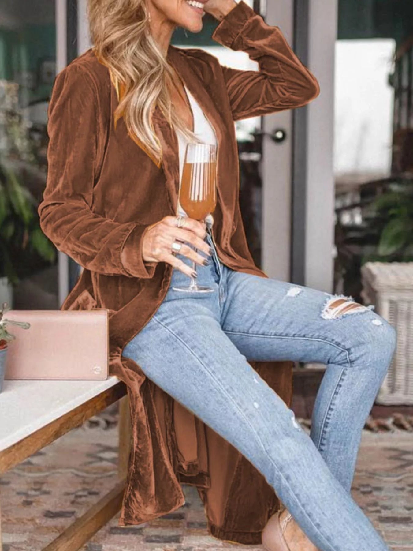 Women's Open-Front Longline Cardigan — Long Sleeve (S–2XL) - ShopNQlik