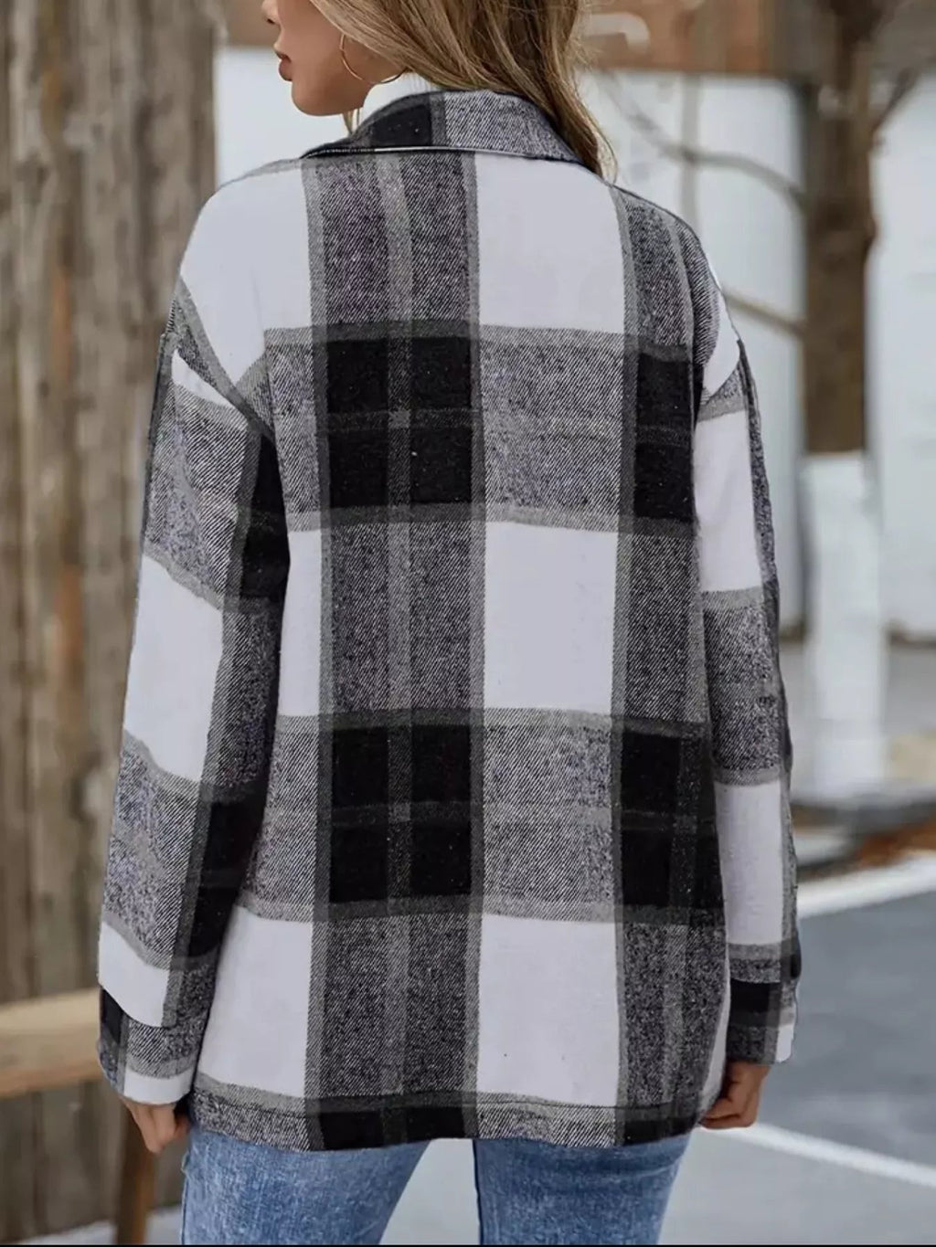 Women's Plaid Button-Up Shacket (S–2XL) - ShopNQlik