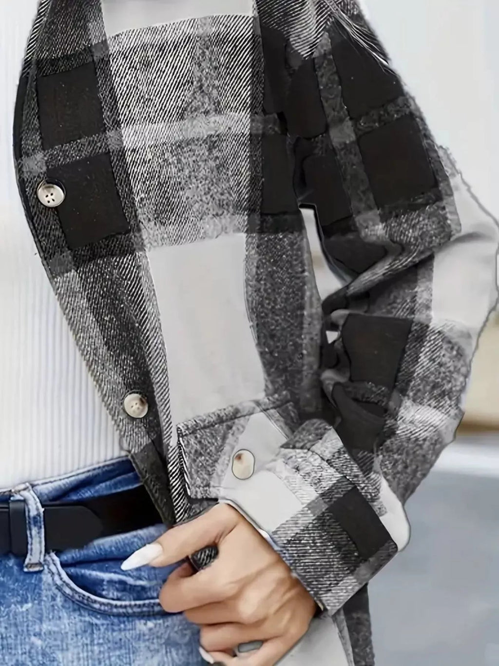 Women's Plaid Button-Up Shacket (S–2XL) - ShopNQlik