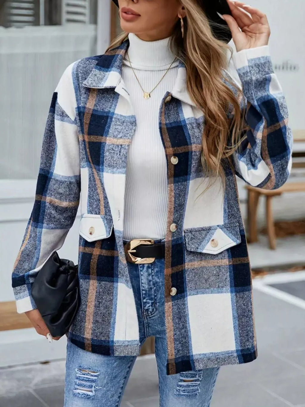 Women's Plaid Button-Up Shacket (S–2XL) - ShopNQlik