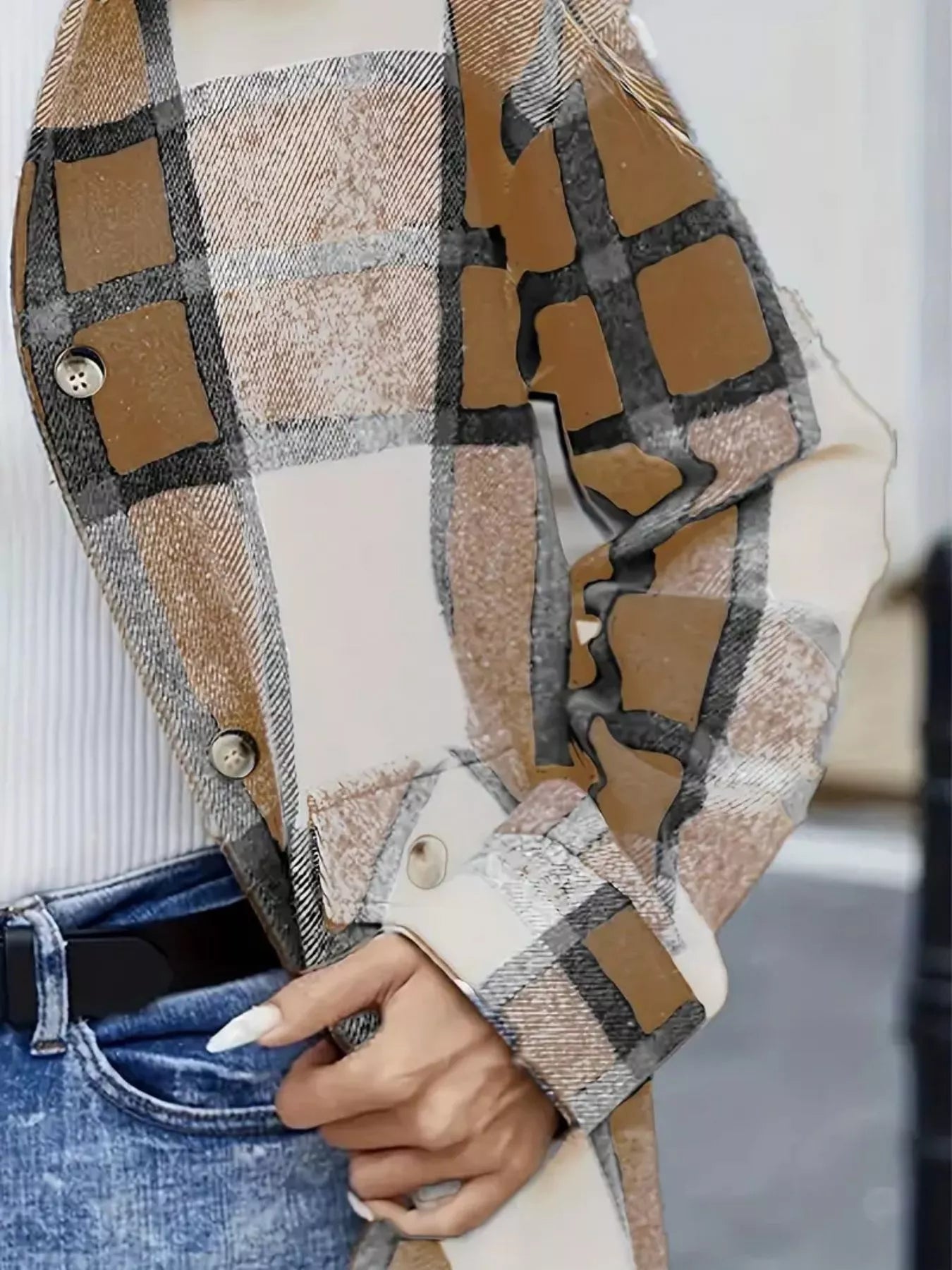 Women's Plaid Button-Up Shacket (S–2XL) - ShopNQlik
