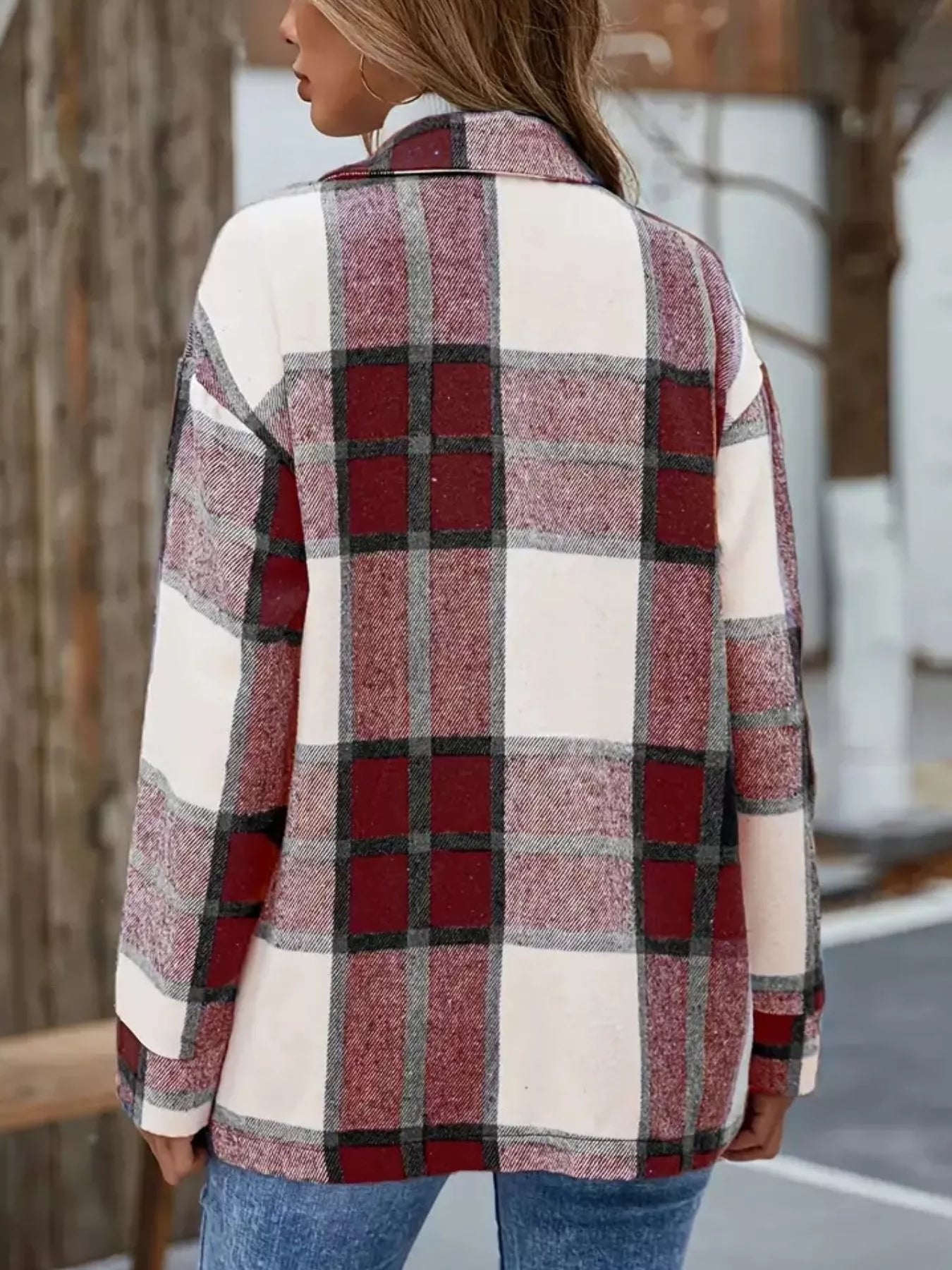 Women's Plaid Button-Up Shacket (S–2XL) - ShopNQlik