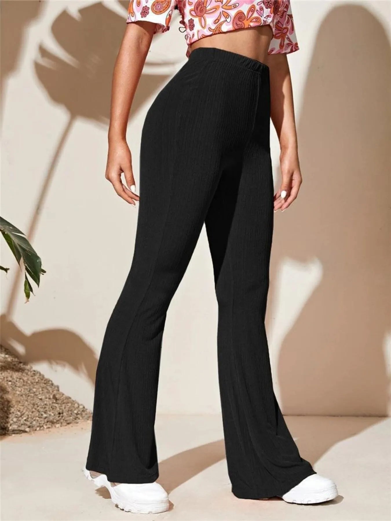 Women's Plus Size High-Waist Flare Active Pants – 5 Colours, S–3XL - ShopNQlik