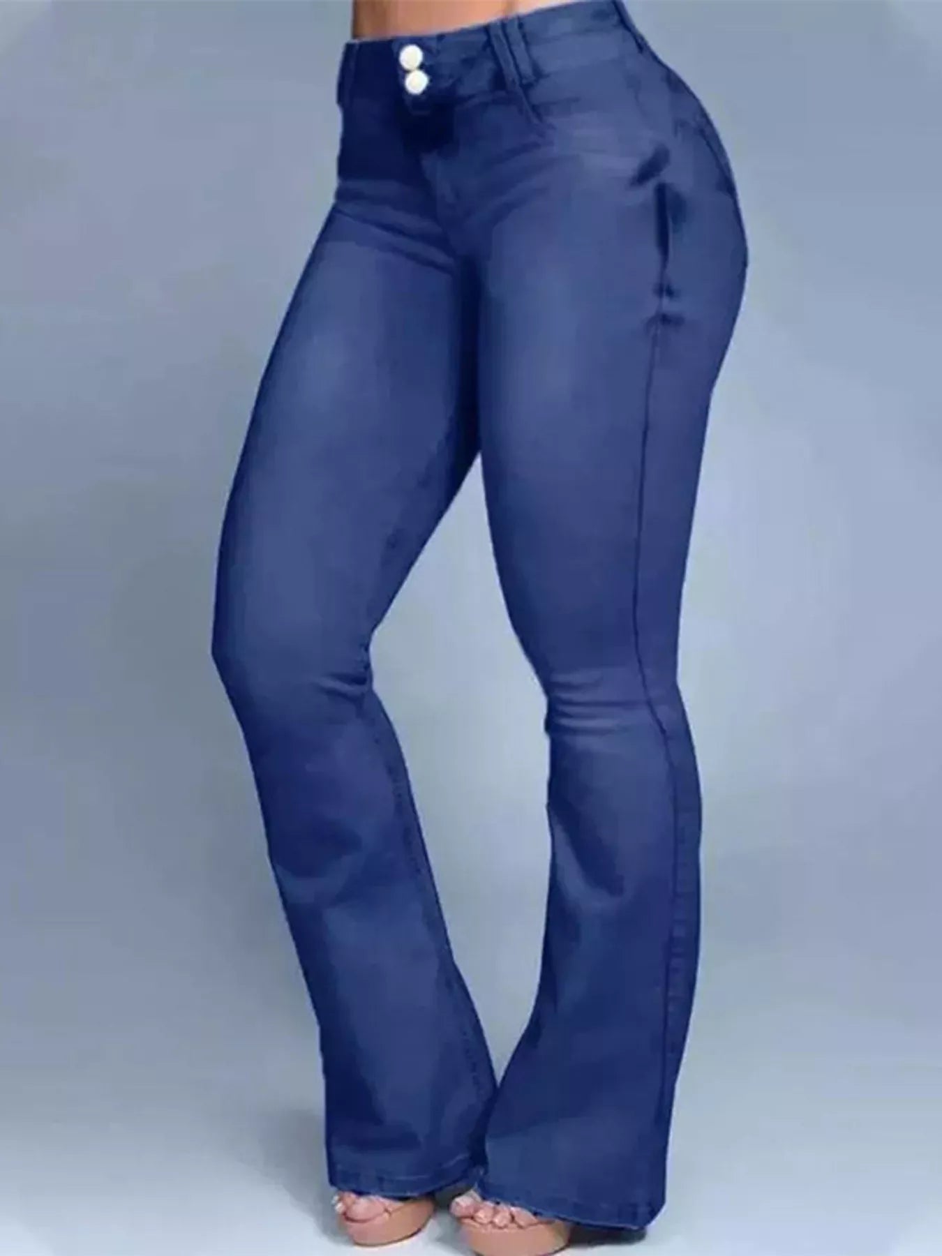 Women's Plus Size Wash High-Waisted Flare Jeans – 4 Colours, S–3XL - ShopNQlik