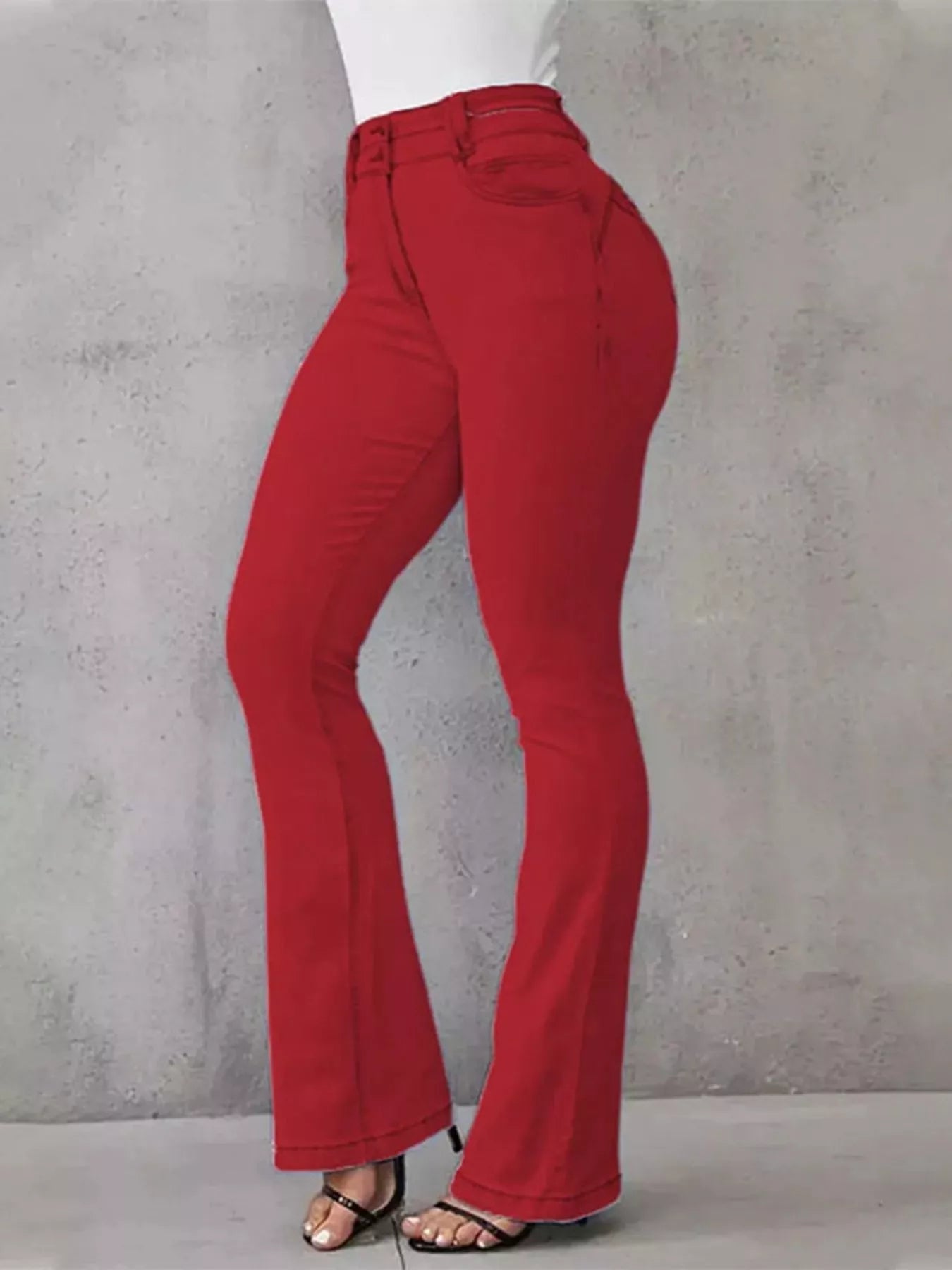 Women's Plus Size Wash High-Waisted Flare Jeans – 4 Colours, S–3XL - ShopNQlik