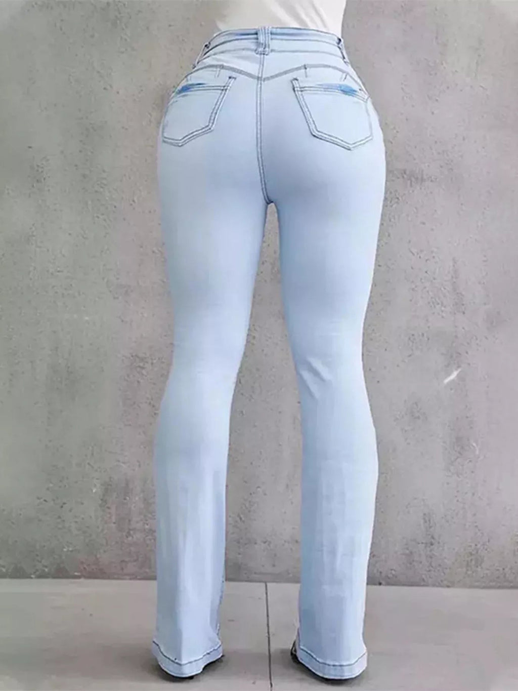 Women's Plus Size Wash High-Waisted Flare Jeans – 4 Colours, S–3XL - ShopNQlik