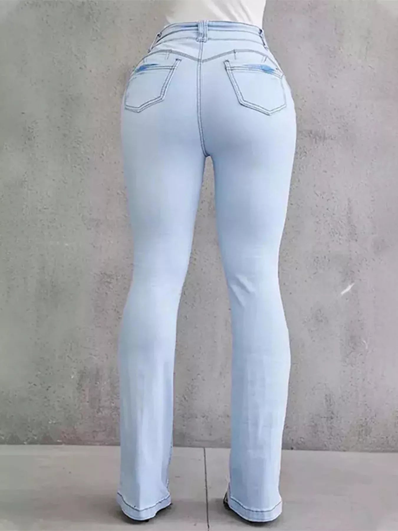Women's Plus Size Wash High-Waisted Flare Jeans – 4 Colours, S–3XL - ShopNQlik
