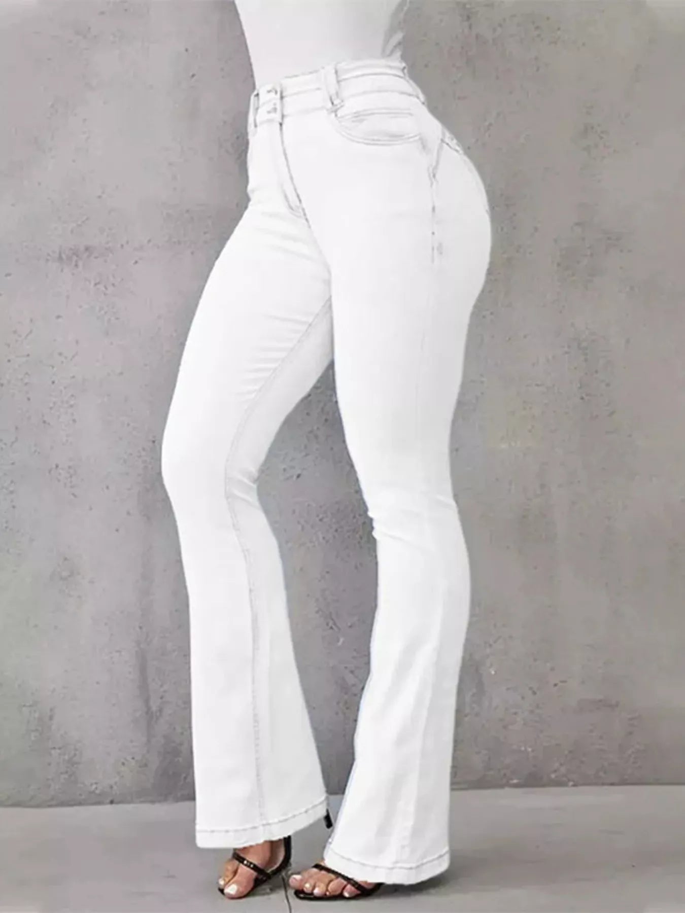 Women's Plus Size Wash High-Waisted Flare Jeans – 4 Colours, S–3XL - ShopNQlik