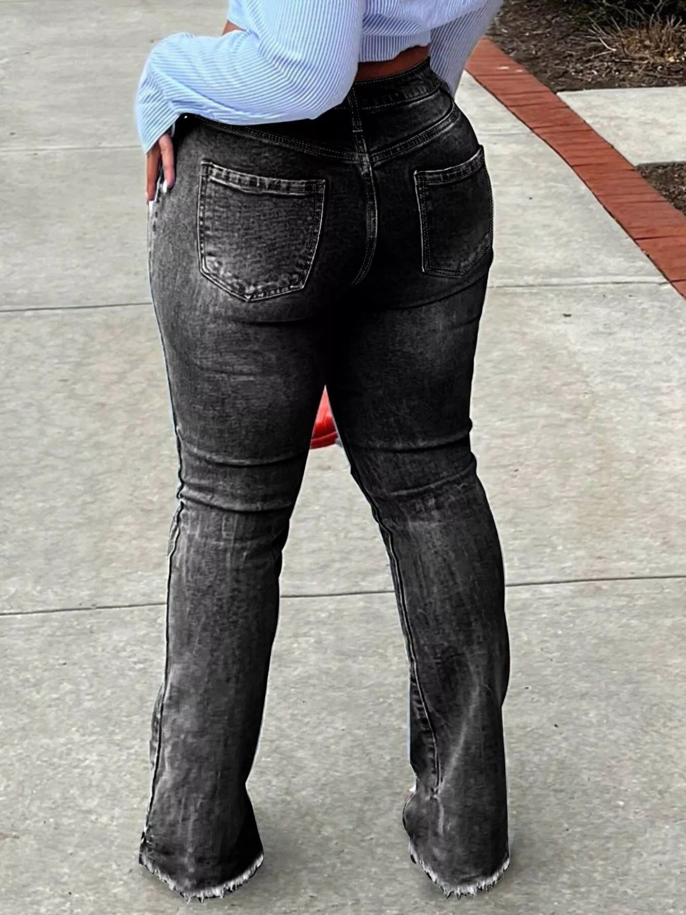 Women's Ripped Knee Flare Jeans – 4 Colours, S–2XL - ShopNQlik